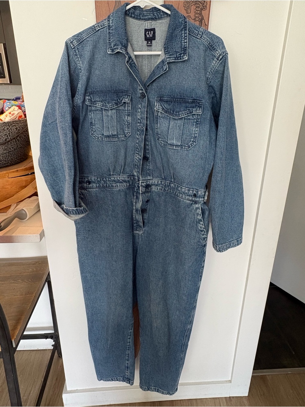 GAP Blue Denim Utility Jumpsuit